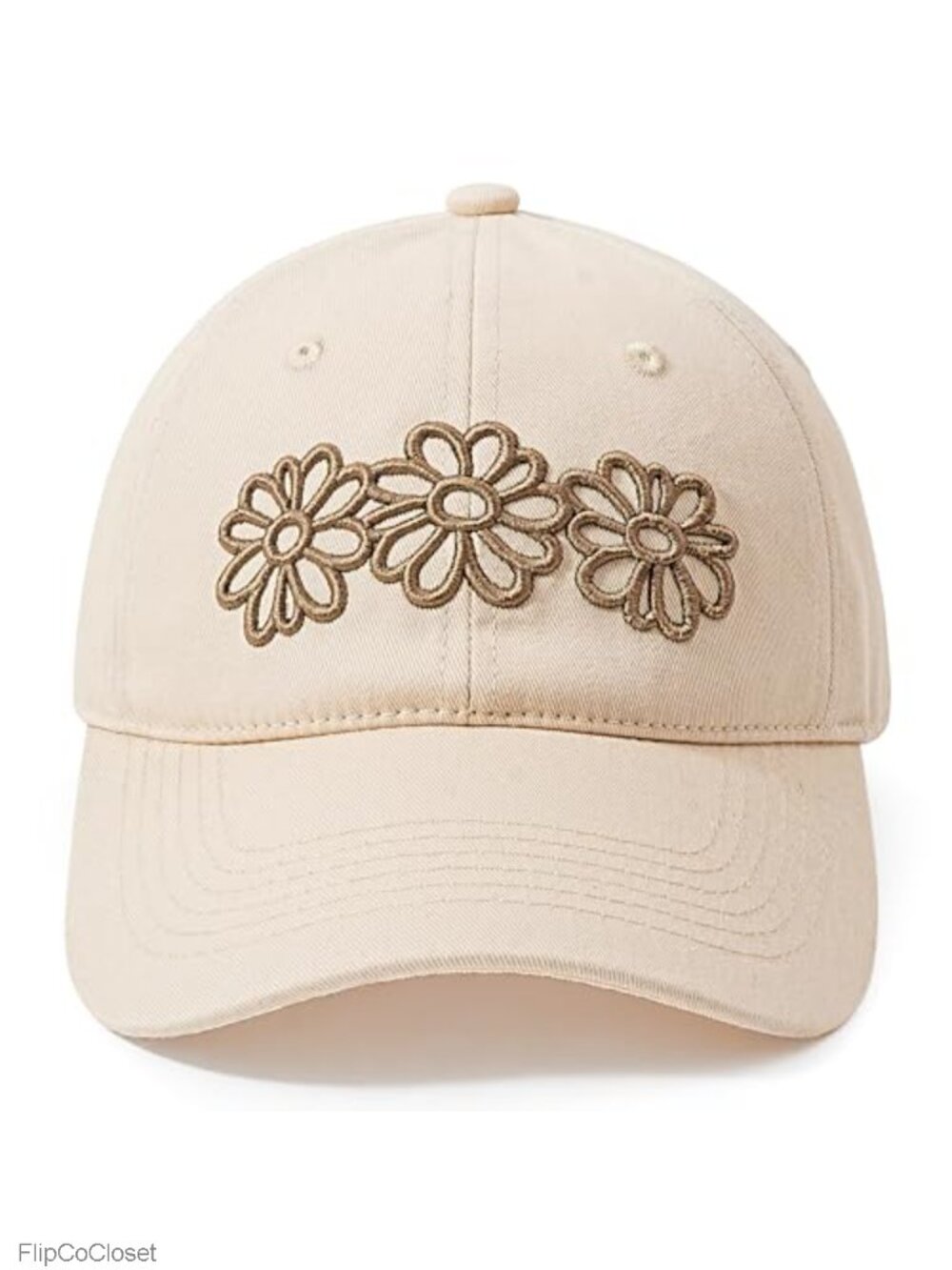 Women's Embroidered Floral Baseball Cap Cotton Adjustable